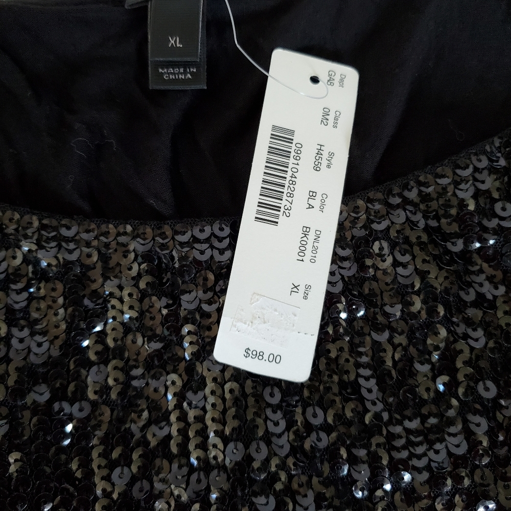 J. Crew Black Sequin Cami Top - Picture 8 of 11